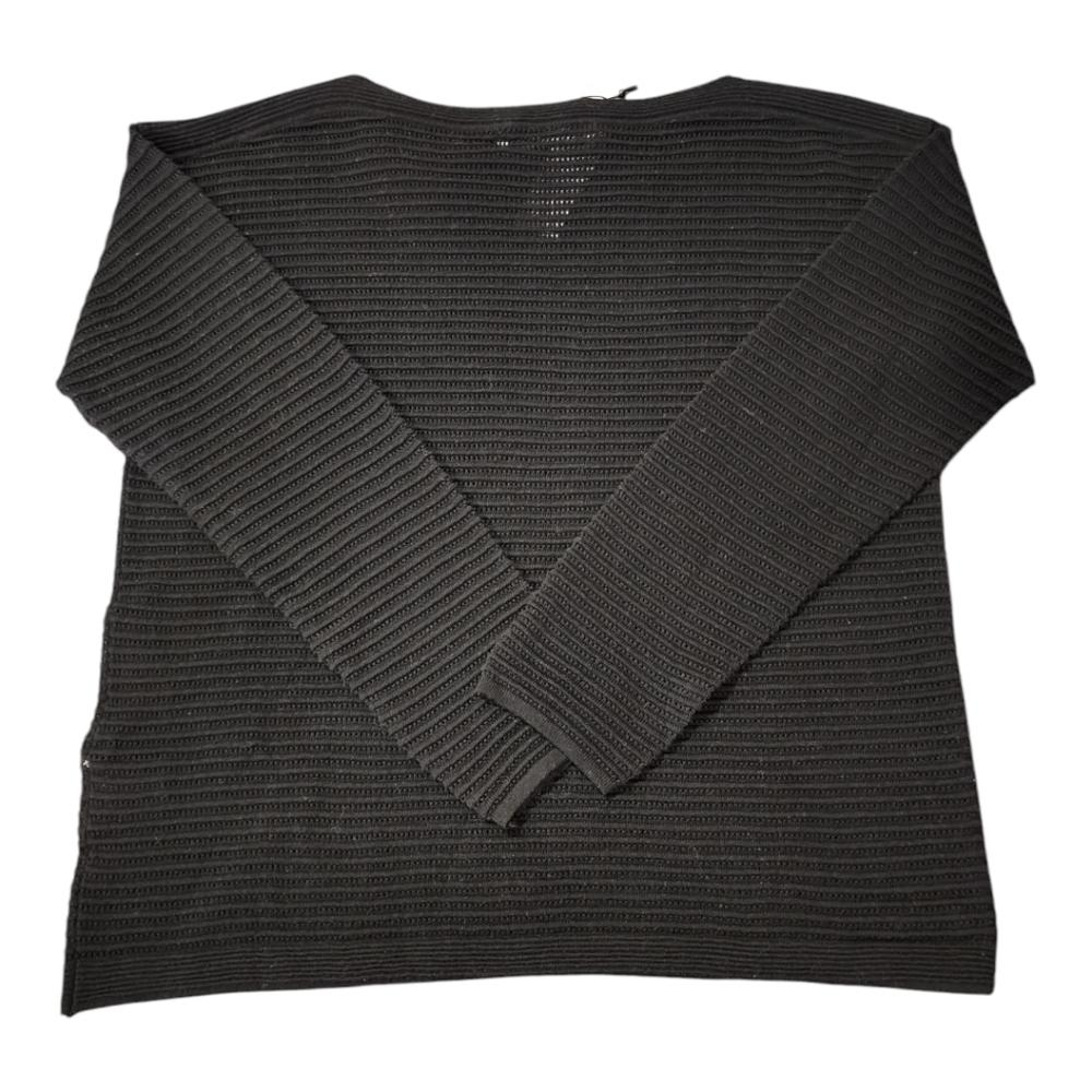 Revolve One Grey Day Textured Ribbed Long Sleeve Top Black 100% Cotton Size XS - Picture 3 of 6